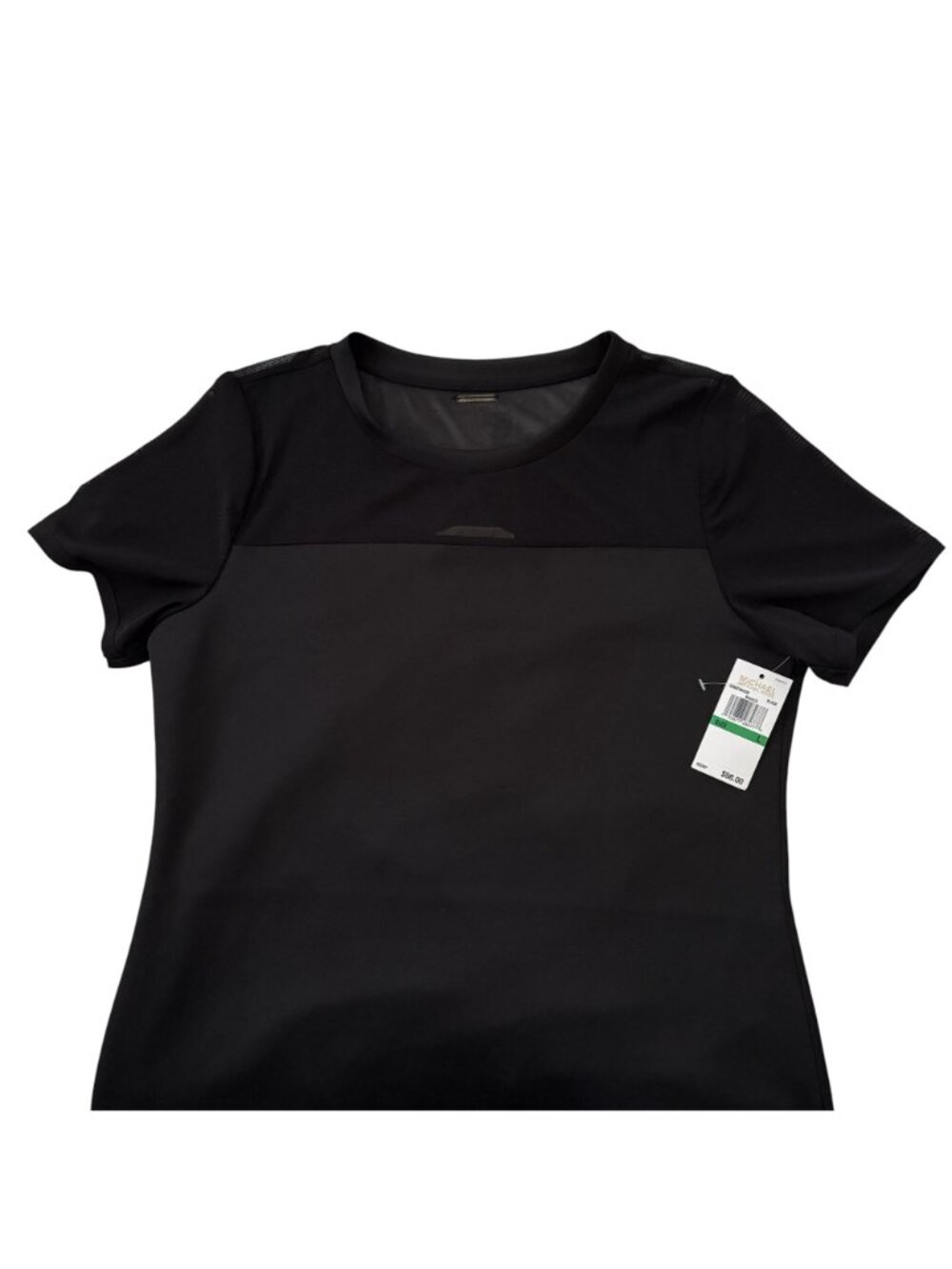 NWT Michael Kors Black Shift Dress With Sheer Yoke Panel Stretch Size Large - Picture 4 of 12